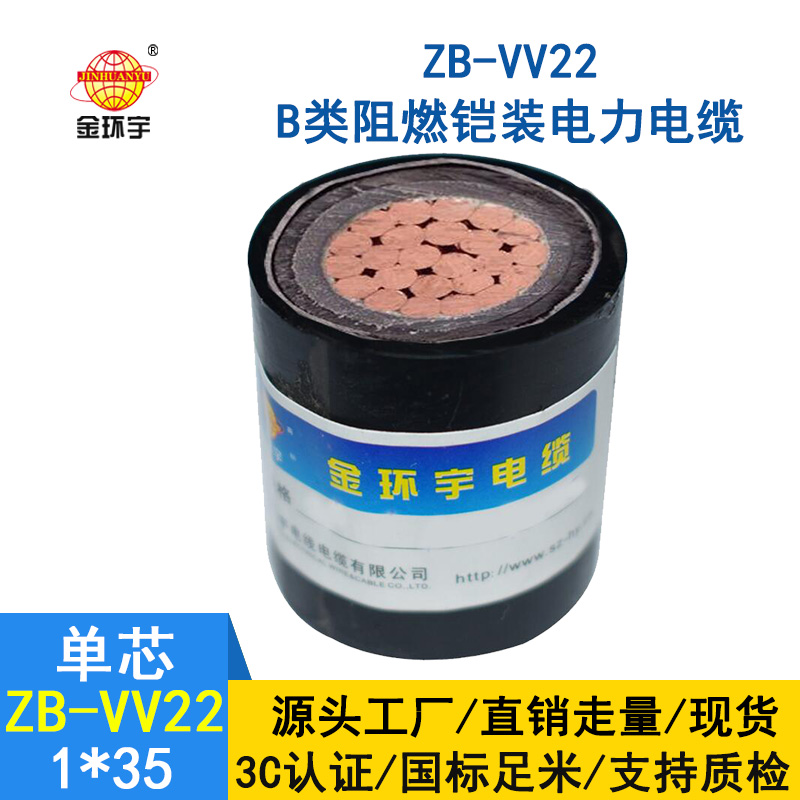 金環(huán)宇電纜 深圳阻燃vv22電纜價(jià)格 ZB-VV22-35 單芯電