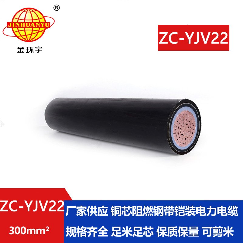 金環(huán)宇電纜 銅芯鎧裝zc-yjv22 300平方 國標 阻燃電纜