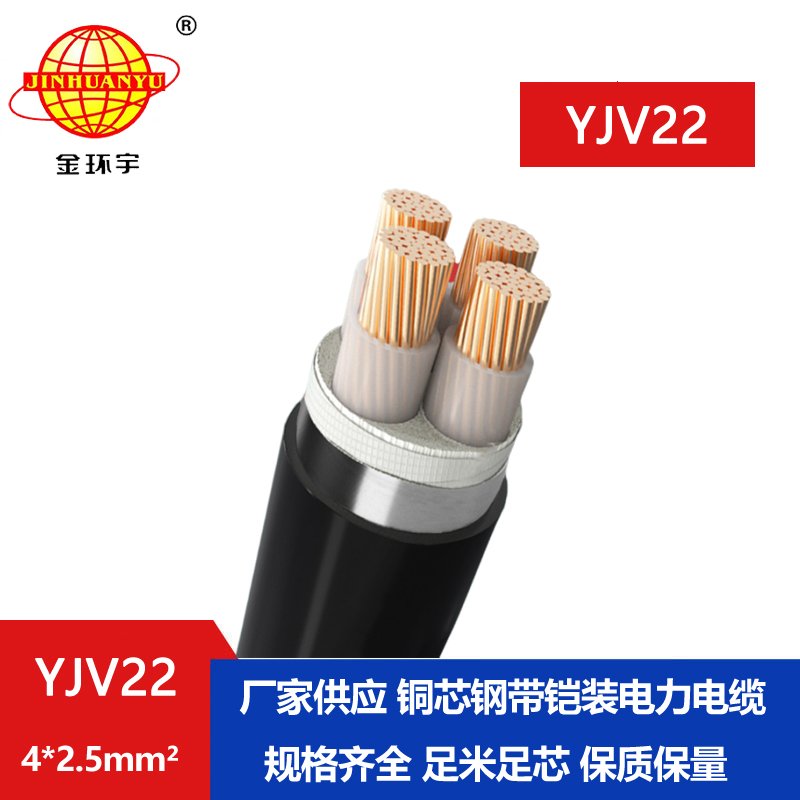 金環(huán)宇電線電纜 四芯鎧裝電纜YJV22 4X2.5平方 銅芯