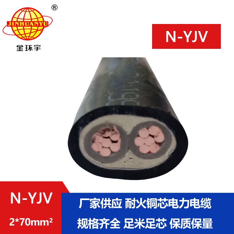 金環(huán)宇 銅芯電纜 N-YJV 2X70平方 2芯電纜 耐火電力電纜