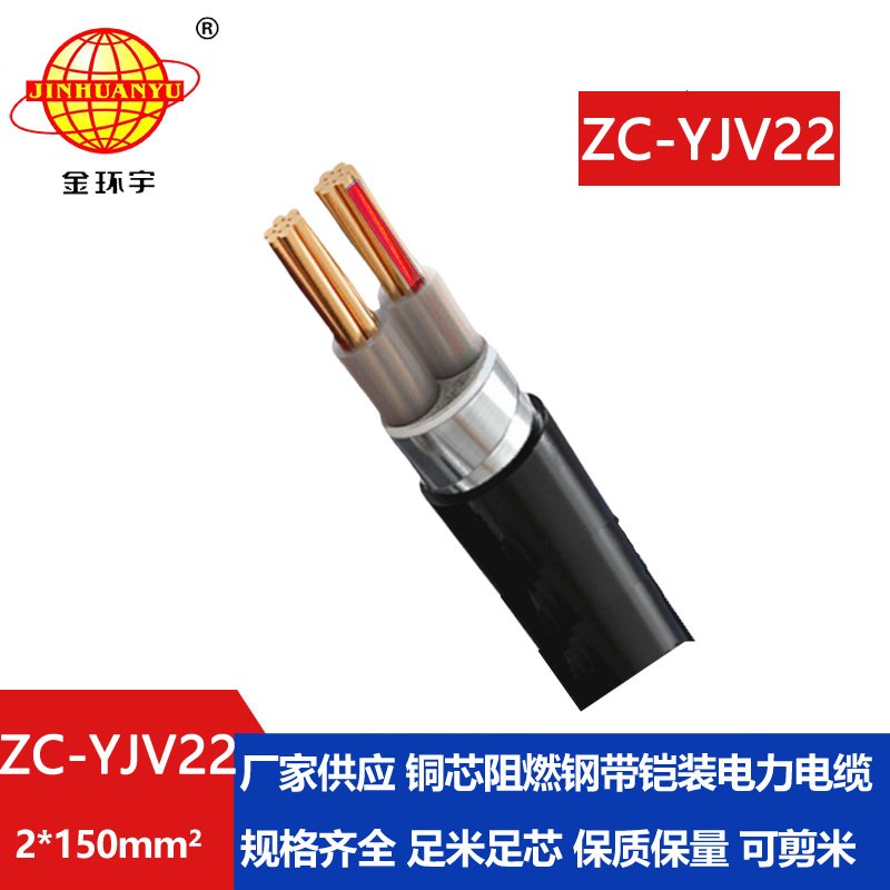 金環(huán)宇電纜 銅芯阻燃電纜ZC-YJV22 2X150平方 低壓鎧