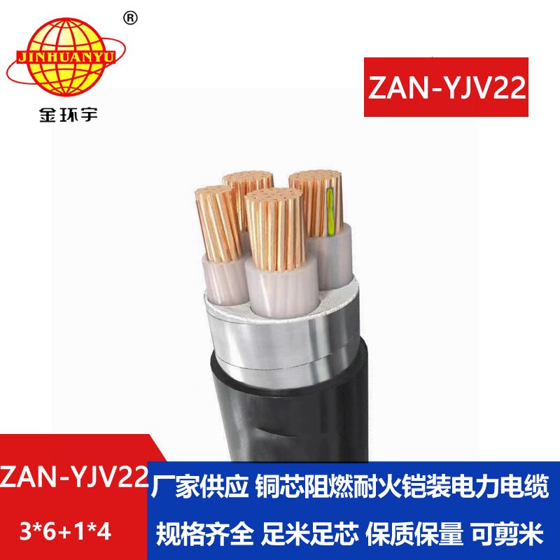 金環(huán)宇電線電纜 阻燃耐火鎧裝電纜ZAN-YJV22-3X6+1