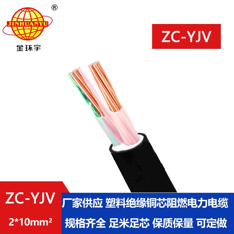 金環(huán)宇電線電纜 阻燃yjv電纜 ZC-YJV 2X10平方  交聯(lián)