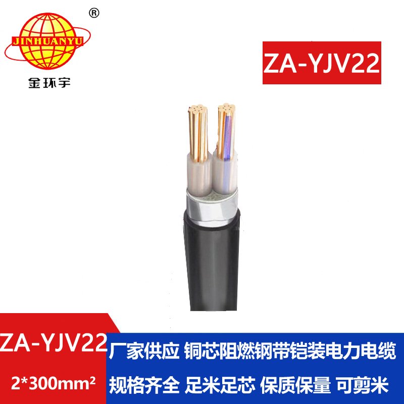 金環(huán)宇電纜 ZA-YJV22--2X300平方 A級阻燃鎧裝電力電纜報價