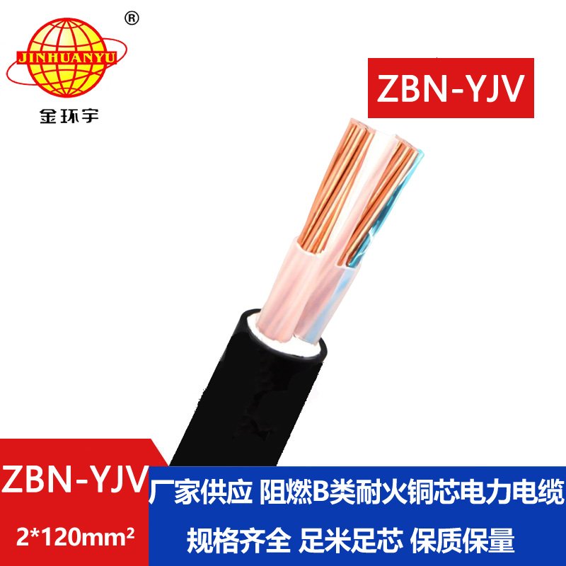 金環(huán)宇電線電纜 yjv交聯(lián)電纜 阻燃耐火電纜ZBN-YJV 2X120平方