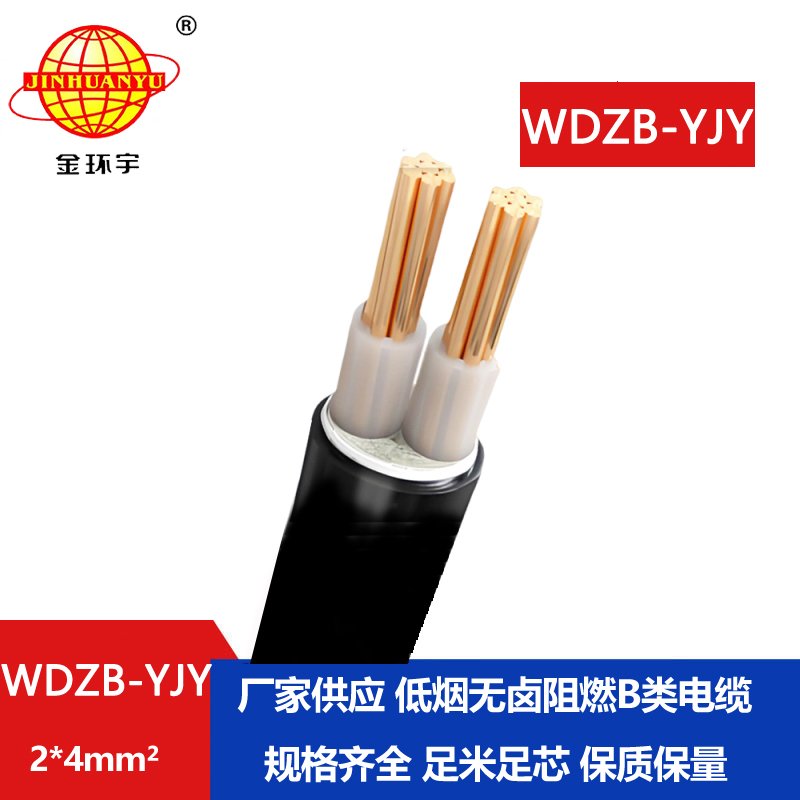 金環(huán)宇電線電纜 低煙無鹵阻燃電纜 WDZB-YJY 2X4深圳